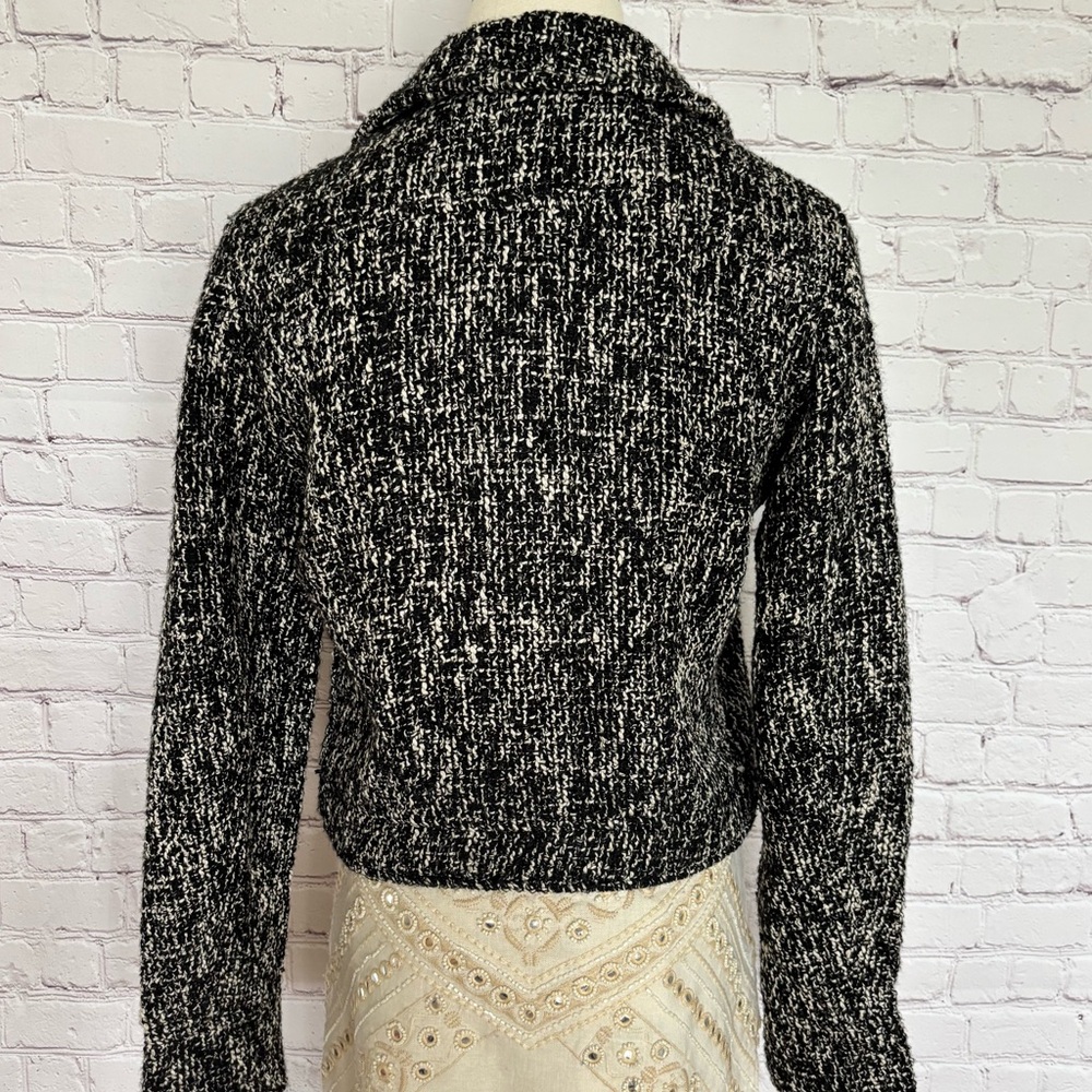 JASON WU Long Sleeve Tweed Collared Cropped Snap Front Blazer Jacket--NWT--2 - Picture 5 of 16